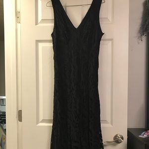 Long black lace impulse dress